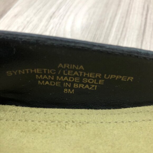 Aerosoles Whats What Flats Womens 8M Arina Black Leather Slip On Comfort Shoes - Picture 10 of 11